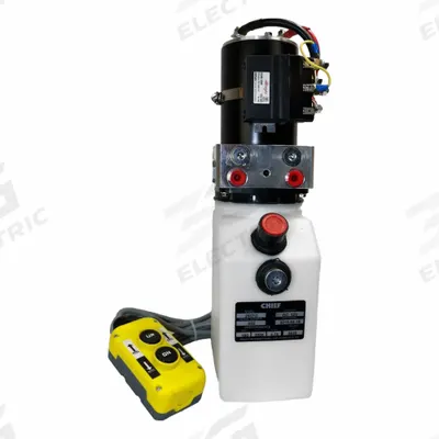 CHIEF Hydraulic Power Unit: 0.5 gpm, 3,000 psi Max. Pressure, 0.66 gal Reservoir Capacity - Double Acting DC Hydraulic Power Units