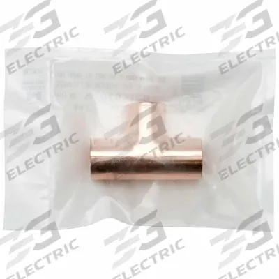 STREAMLINE Sweat Fitting Tee: 3/4 in CTS x 3/4 in CTS x 3/4 in CTS, Cup x Cup x Cup - Clean & Bagged Wrot Copper Tube Fittings