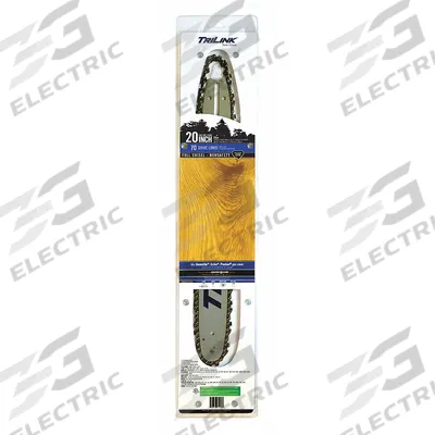 TRILINK Chainsaw Bar and Chain: 20 in Compatible Bar Lg, 3/8 in, 0.05 in Gauge - Chain & Bar Sets