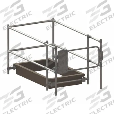 GARLOCK SAFETY SYSTEMS Roof Hatch Safety Railing: 3 1/2 ft Overall Ht, Steel, Galvanized - Roof Hatch Guardrail System Kits