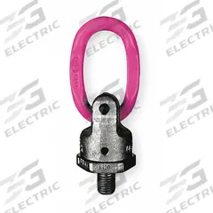 RUD CHAIN Hoist Ring: Pivot/Swivel, Steel w/Pink Powder-Coated Bail, 3/4"-10, Max. 5,000 lb, Lifting (MPN 7989903). Key specifications — Brand: RUD CHAIN; Thread Size: 3/4"-10; Operation: Lifting.