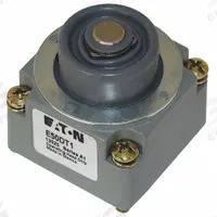 EATON Limit Switch Head: Plunger, Top, E50 Series (MPN E50DT1). Key specifications — Compatible with Series: E50; Actuator Location: Top; Brand: EATON; Action: Momentary; Arm/Operator Material: Non-Metallic.