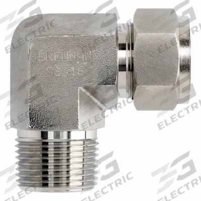 BRENNAN INDUSTRIES Compression Fitting Elbow: 1/2 in OD x 1/2 in Pipe Fitting Size - Clean & Bagged Single-Ferrule Stainless Steel Fittings