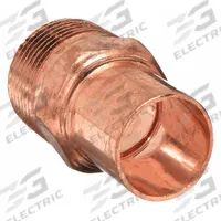 STREAMLINE Sweat Fitting Adapter: 3/4 in CTS x 3/4 in Pipe, FTG x MNPT, No Center Stop, Wrot Copper (MPN W 01446)