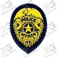HEROS PRIDE Embroidered Patch: Police Officer, 2 3/4 in x 3 3/4 in, Gold/Navy, Plastic, Sew-On (MPN 5125). Key specifications — attr1074238: Sew-On; attr188498: 2-3/4 in x 3-3/4 in; attr188499: Navy; attr188500: Plastic; attr188503: Police Officer; attr193746: HEROS PRIDE.