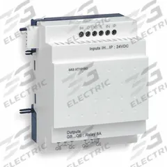 SCHNEIDER ELECTRIC Extension Module (MPN SR3XT141B). Key specifications — Manufacturer Part Number: SR3XT141B; Power Required: 24V AC; Product Type: Extension Module; Series: Zelio Logic.