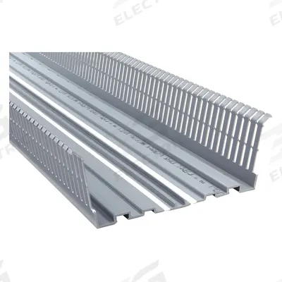 PANDUIT Corner Wiring Duct: 3.6 in Slot Ht, 0.2 in Slot Wd, Lead-Free PVC, 72 in Lg - Corner One-Piece Slotted Wiring Ducts