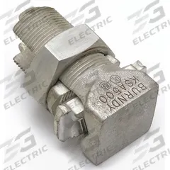 BURNDY Split-Bolt Connector: For Wire Size 500 kcmil – 400 kcmil, Aluminum Body Material, Yes (MPN KSA500). Key specifications — Brand: BURNDY; Direct Burial Rated: Yes.