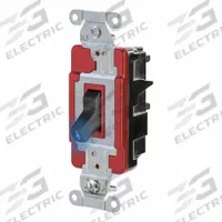 HUBBELL Wall Switch: Toggle Switch, Single Pole, Maintained, Black, 120/277V AC, 20 A (MPN HBL1221STILBK). Key specifications — Illuminated: Yes; Voltage Rating: 120/277V AC.