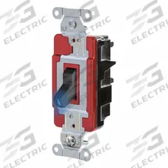 HUBBELL Wall Switch: Toggle Switch, Single Pole, Maintained, Black, 120/277V AC, 20 A (MPN HBL1221STILBK). Key specifications — Illuminated: Yes; Voltage Rating: 120/277V AC.