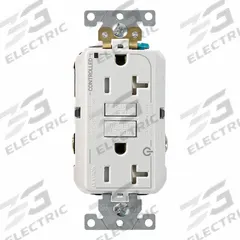 LEVITON Plugs and Receptacles: Duplex, 5-20, White, GFCI, 125V AC, 20 A, 2 Pole / 3 Wire (MPN G5362-2TW)