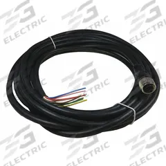 Flying Lead Connector: M12 Female Straight X Bare Wire, 8 Pins, Black, PVC, 10 m Cable Lg (MPN C-M12F08-08X025PV10,0-MA-100178). Key specifications — Cable Jacket Color: Black; End 1 Gender: Female; End 1 Mounting Orientation: Straight; End 2 Connection Type: Bare Wire; IP Rating: IP67; Brand: EUCHNER; Cable Jacket Material: PVC; End 1 Connection Type: M12.