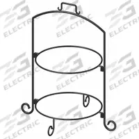 ITI Plate Stand: Black, Iron, 19 in Overall Wd, 20 1/2 in Overall Lg, 25 in Overall Ht (MPN WR-142). Key specifications — Brand: ITI; Color: Black; Product Type: 2 Tier Plate Stand; Material: Iron.