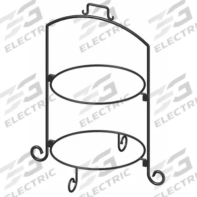 ITI Plate Stand: Black, Iron, 19 in Overall Wd, 20 1/2 in Overall Lg - Buffet Plate Stands