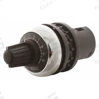 EATON Potentiometer: 22 mm Panel Mounting Size, 4,700 ohm Max Resist Rating, Metallic (Chrome) Bezel (MPN M22M-R4K7). Key specifications — Manufacturer Part Number: M22M-R4K7; Series: M22; Brand: EATON; Includes Dial Plate: Dial Plate Included; Knob Style: Standard; Bezel Style: Metallic (Chrome).