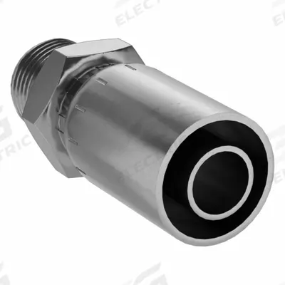 KURT Hydraulic Crimp Fitting: Carbon Steel, Straight, -10 For Hose Dash Size - Kurt Crimp Hydraulic Hose Fittings with JIC Connection