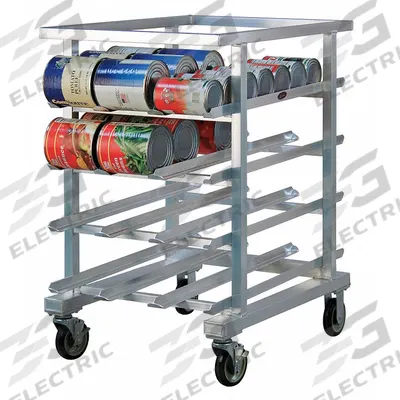 NEW AGE Can Rack: Half Size, 4 Shelves, 54 Cans Held, Mobile, 41 in Overall Ht - Mobile Can Racks