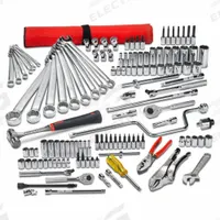 PROTO Facility Maintenance Tool Set: 126 Total Pcs, SAE, 1/4 in/3/8 in Socket Drive Size (MPN J99810). Key specifications — attr538253: PROTO; attr548973: (1) Slip-Joint Pliers; attr548974: None; attr548975: (27) Socket Bits; attr548983: (15) Combination Wrenches.