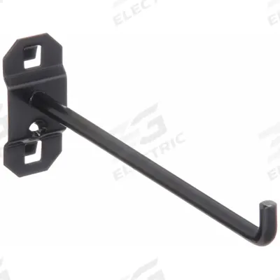 APPROVED VENDOR Single Rod Pegboard Hook: 6 1/2 in x 1 in, Screw-In, Surface - Hooks for Square-Hole Pegboard