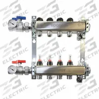 UPONOR Manifold Assembly: Stainless Steel, 1 1/4 in, 3/4 in, 1 Inlets, 1 Outlets, 3.42 in Overall Wd (MPN A2721202). Key specifications — Material: Stainless Steel; Brand: UPONOR.