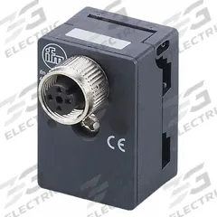 IFM Flat Cable IDC Connector: AS-i or AUX Flat Cable to M12, T-Style, 4 A Current Rating, IP67 (MPN E70587). Key specifications — Connector Style: T-Style; IP Rating: IP67; Convert From: AS-i or AUX Flat Cable; Convert To: M12; Brand: IFM.