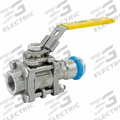 APOLLO Ball Valve: 1 1/2 in, Stainless Steel, Straight Valve Body, Press x NPT - Stainless Steel Ball Valves