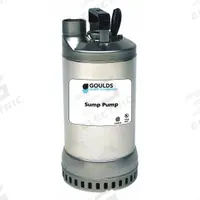 GOULDS Plug-In Utility Pump: 1 hp, 3/8 in Max. Dia. Solids, Continuous Duty, 230V AC, 30 ft Cord Lg (MPN 1DW51E3EA). Key specifications — Shaft Seal Material: Silicon Carbide; Impeller Material: 304 Stainless Steel; Rated Voltage: 230V AC; Brand: GOULDS.