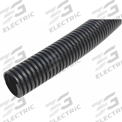 DROSSBACH Corrugated Loom Tubing: 1 1/4 in Nominal Size, 250 ft Overall Lg, Nylon - General Purpose Split Loom Tubing