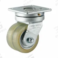 FOOT MASTER Plate Caster: Swivel, Polyurethane, 100 mm Wheel Dia, 30 mm Wheel Wd, 150 mm Mounting Ht (MPN GAGD-100ASF-HUD). Key specifications — Caster Type: Swivel; Brand: FOOT MASTER.