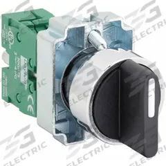 DAYTON Selector Switch: 22 mm Panel Mounting Size, 2 Positions, Short Lever, 1NO, Metallic (MPN 30G265). Key specifications — AC Contact Rating: 10 A @ 600 V; Action: Maintained/Maintained; Cam: No Cam Included; DC Contact Rating: 2.5 A @ 600 V; Operator Head Material: Plastic; Operator Head Type: Short-Handled Knob; Operator Illumination: Non-Illuminated; Switch Function @ 1st Position: Off.
