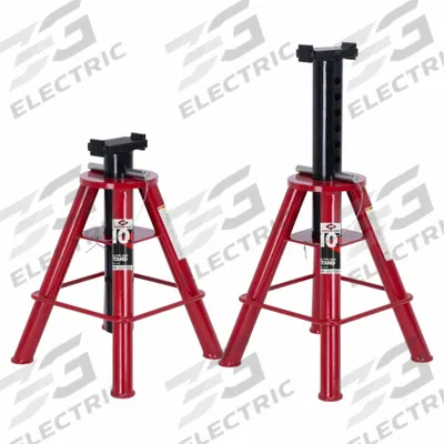 AMERICAN FORGE & FOUNDRY Jack Stand: Pin Adjustment, 10 ton Load Capacity - Heavy-Duty Jack Stands