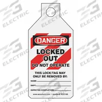 ACCUFORM Circuit Breaker Lockout Tag: Danger, RP-Plastic, Dept/Expected Completion/Name, English (MPN KDD166)