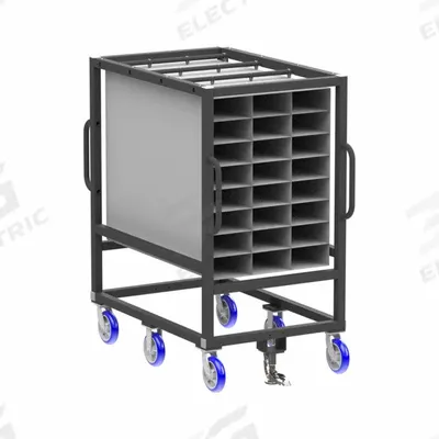 VALLEY CRAFT Parts Cart: 600 lb, Gray, 54 in L x 36 in W x 67 in H - Small Parts Compartmented Carts