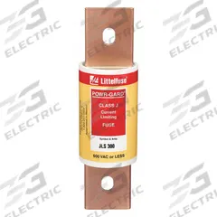 LITTELFUSE Fuse: JLS Series, Class J, Bolt-On Body, Fast-Acting, 300 A, 600 V AC, Non-Indicating (MPN JLS300). Key specifications — Series: JLS; Brand: LITTELFUSE.