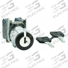 SCHNEIDER ELECTRIC Selector Switch: 3 Position, 22 mm Panel Mounting Size, 2NO, Series XB4 (MPN XB4BG03). Key specifications — Manufacturer Part Number: XB4BG03; Brand: SCHNEIDER; Switch Action: Maintained/Maintained/Maintained; Contact Form: 2NO; Key Removal Position: Any Position.