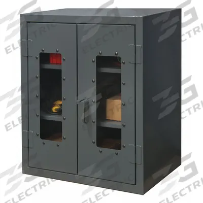 DURHAM MFG Storage Cabinet: 48 in x 24 in x 42 in, Frame, 2 Adj Shelves, Gray, Gray - Industrial Clearview Shelf Cabinets