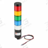 DAYTON Tower Light Assembly: 5 Tier, Amber/Blue/Clear/Green/Red, No Sounder Tier, 56 mm Overall Dia (MPN 26ZT44). Key specifications — Manufacturer Part Number: 26ZT44; Brand: DAYTON; Operating Voltage: 90 to 240V AC; Light Tier Color: Clear.