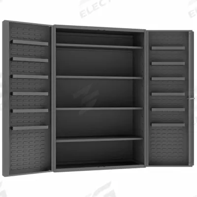 DURHAM MFG Bin Cabinet: 48 in x 24 in 72 in, 16 Shelves, 0 Bins, Deep Box, 14 ga Panel - Customizable Bin Cabinets with Shelves