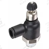 LEGRIS Compact Flow Control: Elbow Fitting, Screw, 8 mm Valve Body Size, 8 mm Tube, Meter Out (MPN 7065 08 10). Key specifications — attr947203: Technical Polymer; attr947205: LEGRIS.