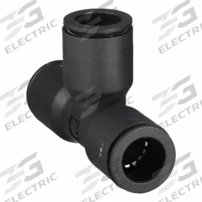 LEGRIS Push-Fit Tee Fitting: 14 mm OD x 14 mm OD x 14 mm OD Size, 71 mm Overall Lg - Nylon & Nickel-Plated Brass Tube Fittings