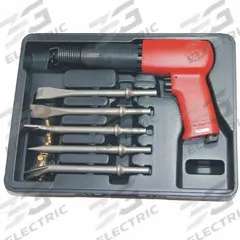 CHICAGO PNEUMATIC Air Hammer Kit: 3/8 in Shank Size, 3 1/2 in Stroke Lg, 2,300 bpm Blows per Minute (MPN CP7150K). Key specifications — attr1320834: CHICAGO PNEUMATIC; attr1320853: Round; attr1320854: Round; attr1320857: (4) Chisels.