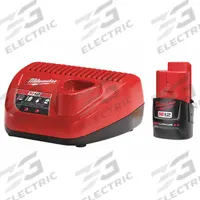 MILWAUKEE Battery and Charger Kit: M12™, 2 Ah, Battery Included, Charger Included, 12V DC (MPN 48-59-2420). Key specifications — attr1278107: Not Oil-Resistant.