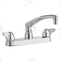 CHICAGO FAUCETS Low Arc Kitchen Faucet: 1100, Cast Brass, Centerset, Deck, 2 Mounting Holes, Lever (MPN 1100-XKABCP). Key specifications — Series: 1100; Brand: CHICAGO FAUCETS.