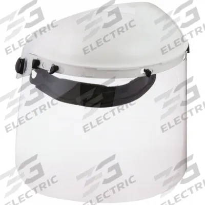 MCR SAFETY Face Shield: Clear, Uncoated, Reusable, 15 1/2 in Visor Wd, 8 in Visor Ht - Medical Single-Crown Face Shields