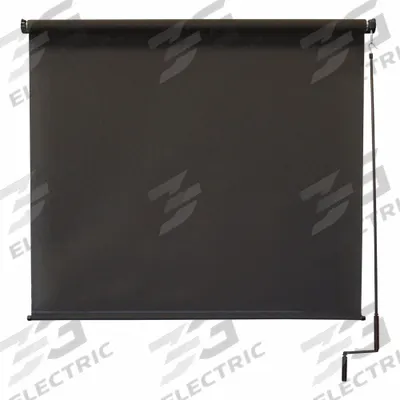 KEYSTONE FABRICS Sun Shade: Dark Brown, Pole and Crank, 90% UV Protection, 8 ft Fabric Ht - Regal Series