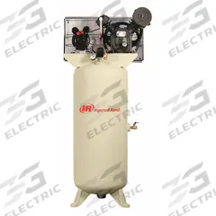 INGERSOLL RAND Electric Air Compressor: 5 hp, 2 Stage, Vertical, 60 gal, 14 cfm, 175 psi, 200V AC (MPN 2340L5-V-200/3). Key specifications — attr48430: INGERSOLL RAND; attr48445: 60 Hz; attr48448: Pressure Safety Valve; attr48450: 200V AC; attr48474: Three; attr48487: Vertical.