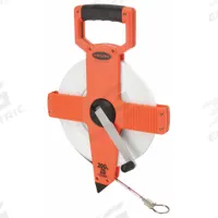 KESON Long Tape Measure: Manual, NR10-200, SAE/Engineers Scale, 200 ft, 1/100 ft, Plastic, Loop Tip. Key specifications — attr939846: NR10-200; attr939849: Steel; attr939859: Loop; attr939850: Single-Sided; attr939855: 1/100 ft; attr944023: Dead Foot; attr940484: KESON; attr985224: Plastic.