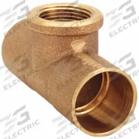 NIBCO Sweat Fitting Tee: 1 1/4 in CTS x 1 1/4 in CTS x 1/2 in Pipe, Cup x Cup x FNPT, Cast Bronze (MPN 712R 11/4X11/4X1/2)