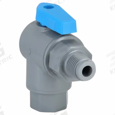 APPROVED VENDOR Manual Two-Way Ball Valve: 1/4 in, PVC, Angle, MNPT x FNPT - PVC Ball Valves