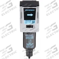 WILKERSON Compressed Air Filter: Particulate, 1/4 in NPT, 5 micron, 42 cfm, 250 psi Max Op Pressure (MPN F08-02-SL00B). Key specifications — attr110055: F08; attr110008: WILKERSON.